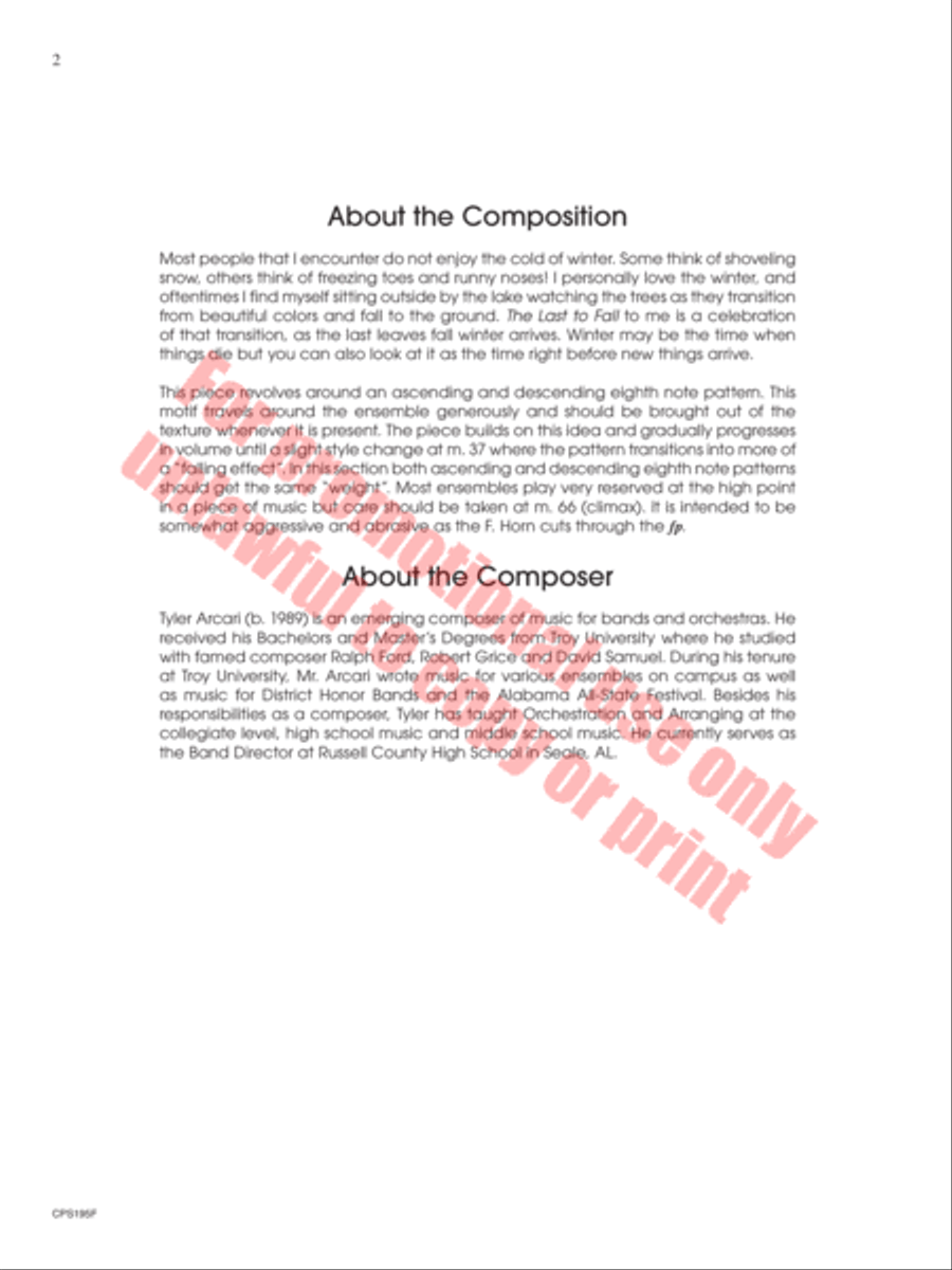 The Last to Fall Concert Band scores gallery preview page 3