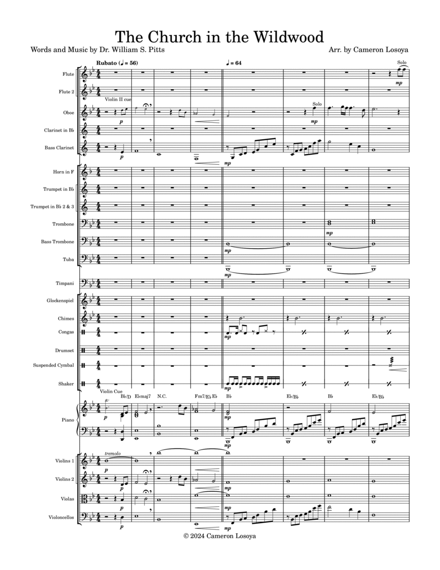 The Church in the Wildwood Full Orchestra scores gallery preview page 1