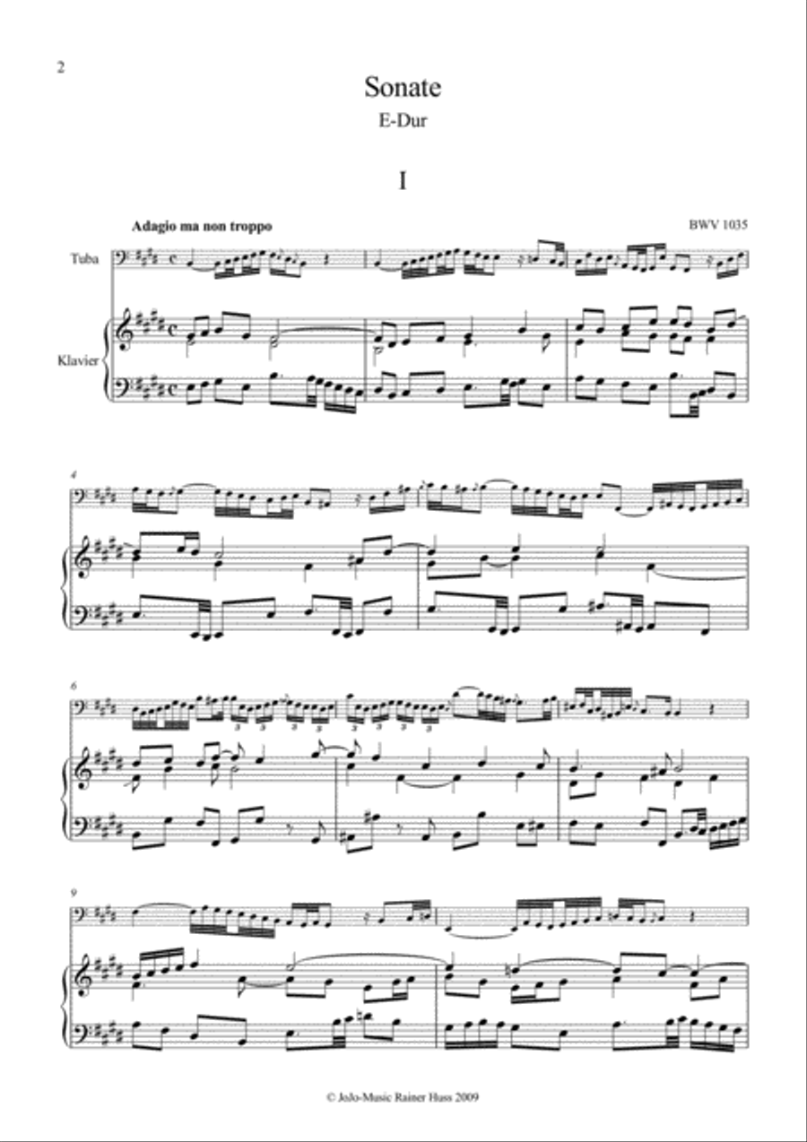 J.S.Bach Sonata in E, BWV 1035 Small Ensemble scores gallery preview page 2