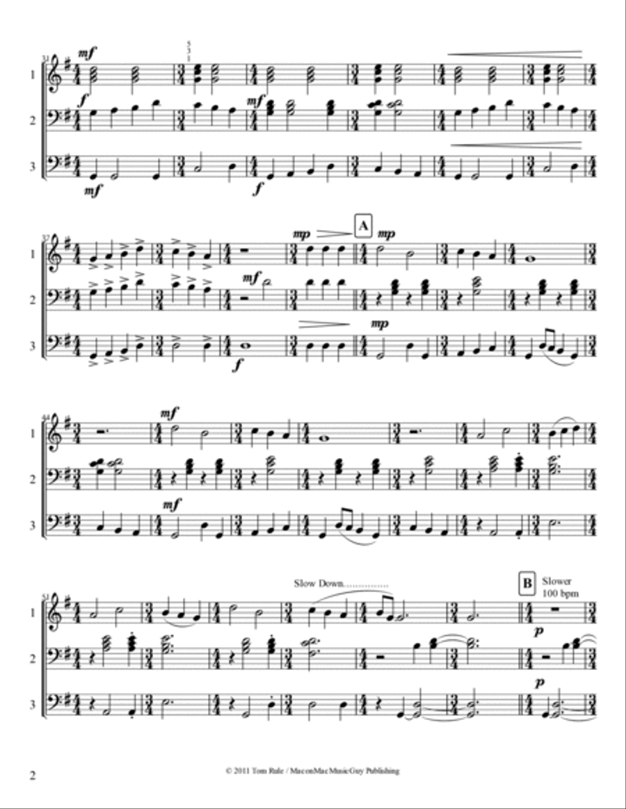 One Handed Trios #5 1 Piano, 4-Hands scores gallery preview page 3