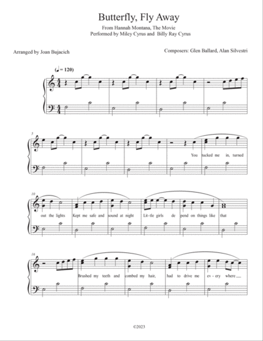 Butterfly Fly Away Piano Solo scores gallery preview page 2