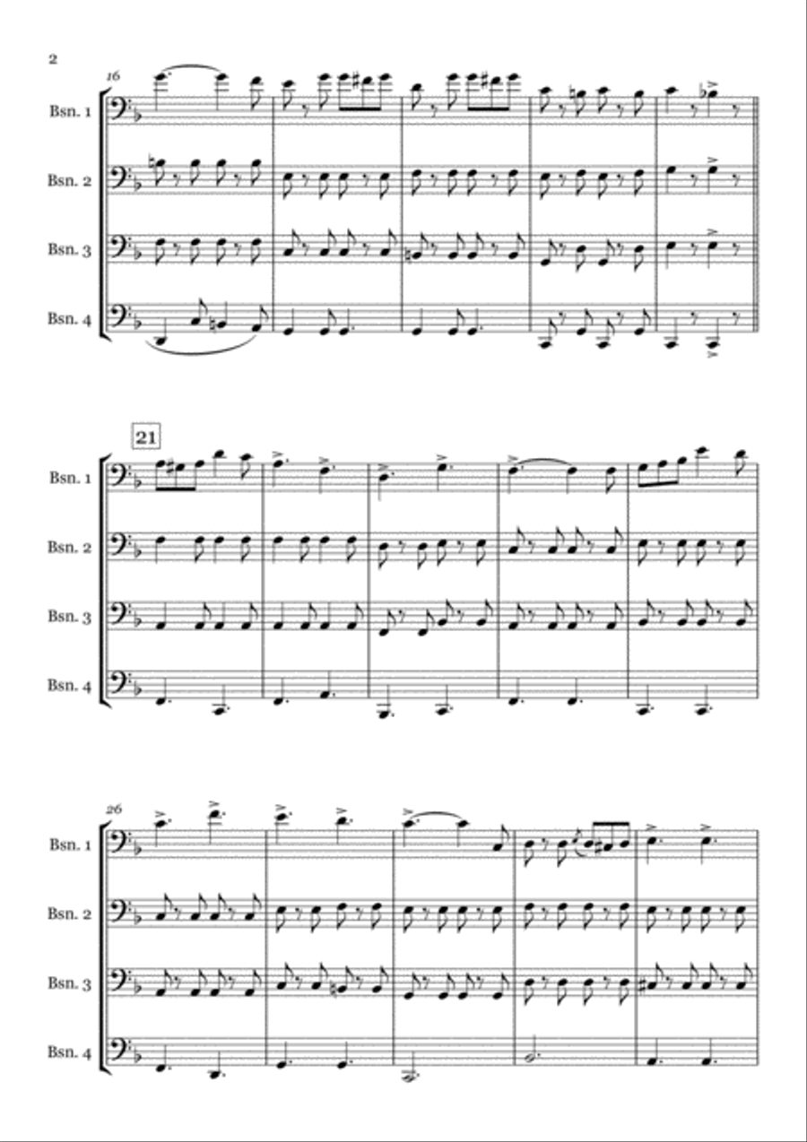 The Liberty Bell (for Bassoon Quartet) Woodwind Quartet scores gallery preview page 2