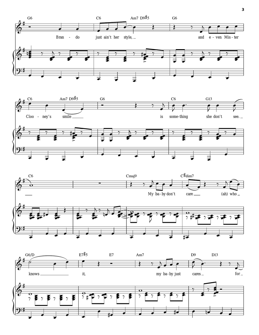 My Baby Just Cares For Me Piano, Vocal scores gallery preview page 3