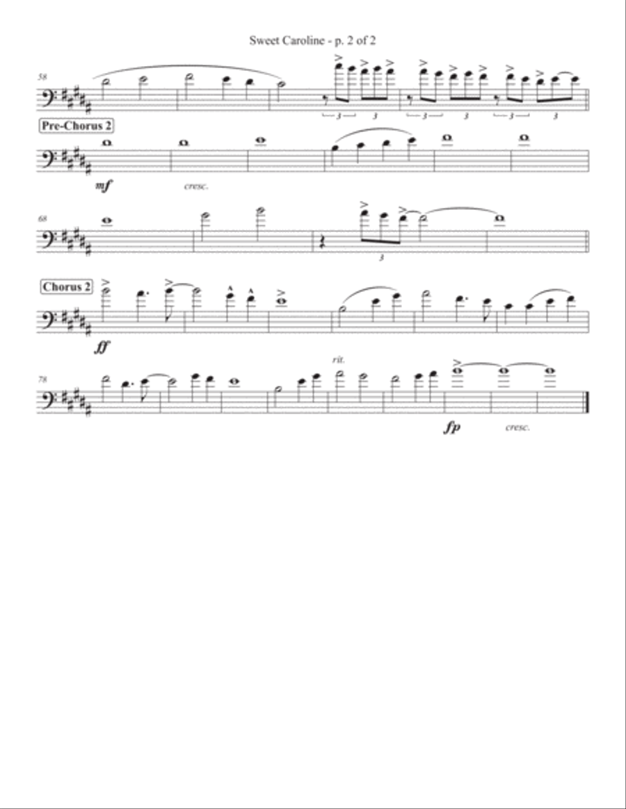 Sweet Caroline Sweet Caroline Brass Ensemble scores gallery preview page 4