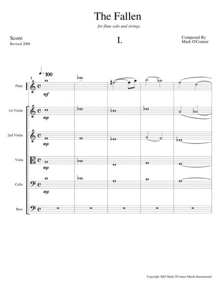 The Fallen – Flute Concerto (score – flute and string orchestra) image number null