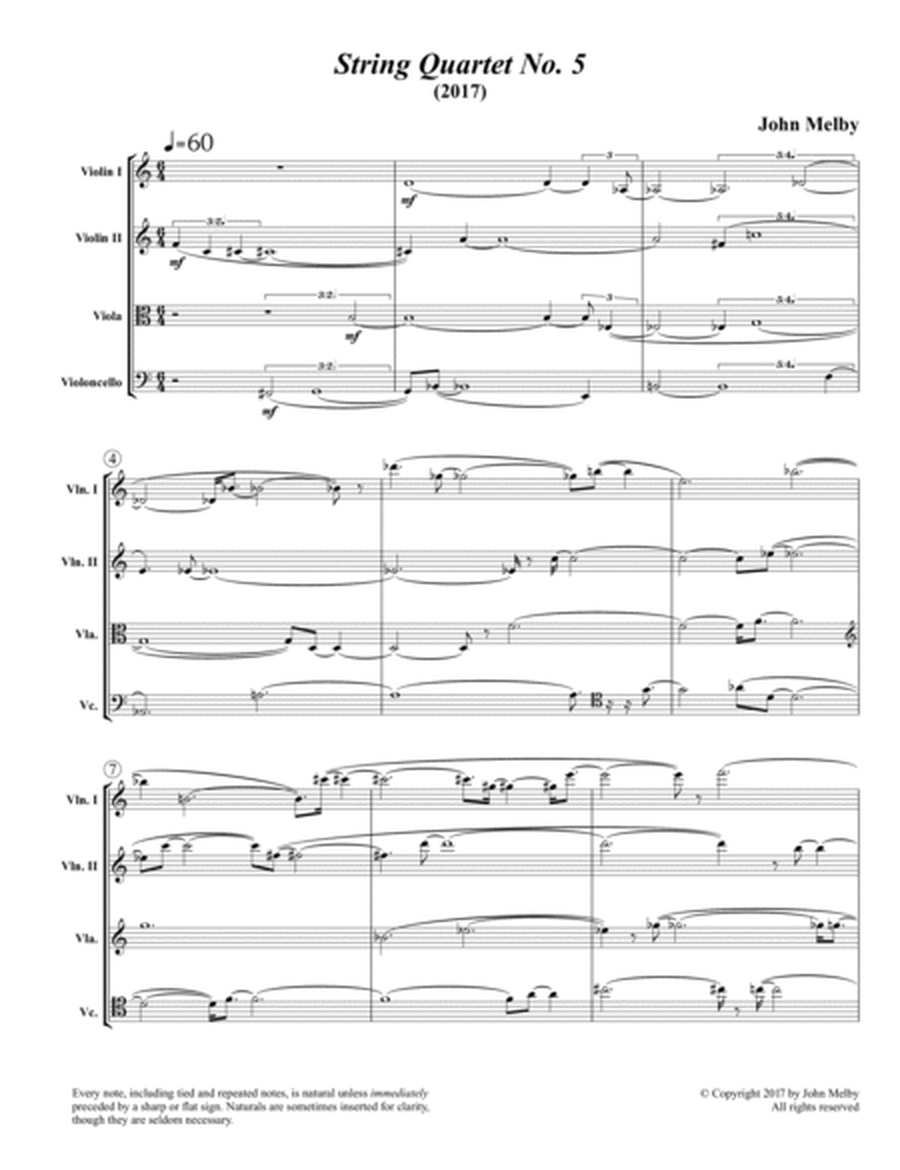 [Melby] String Quartet No. 5