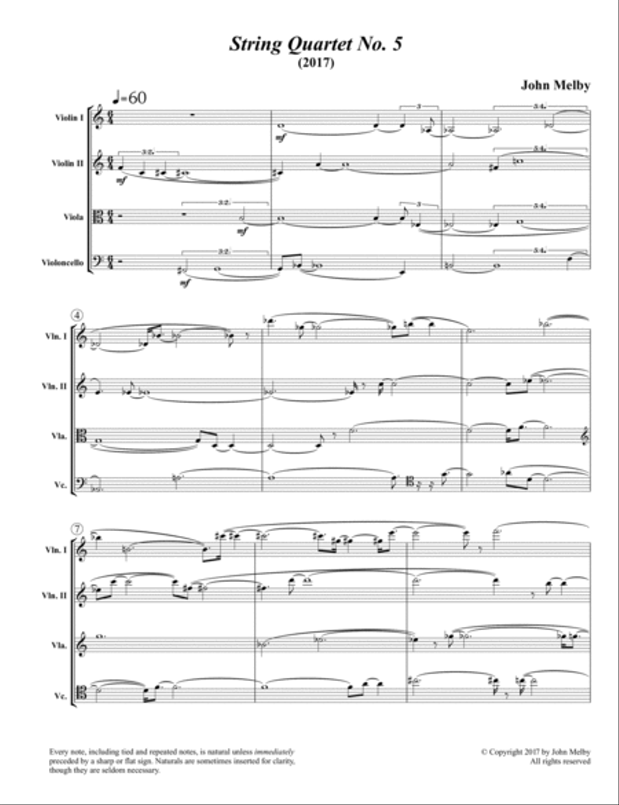 [Melby] String Quartet No. 5 String Quartet scores gallery preview page 3
