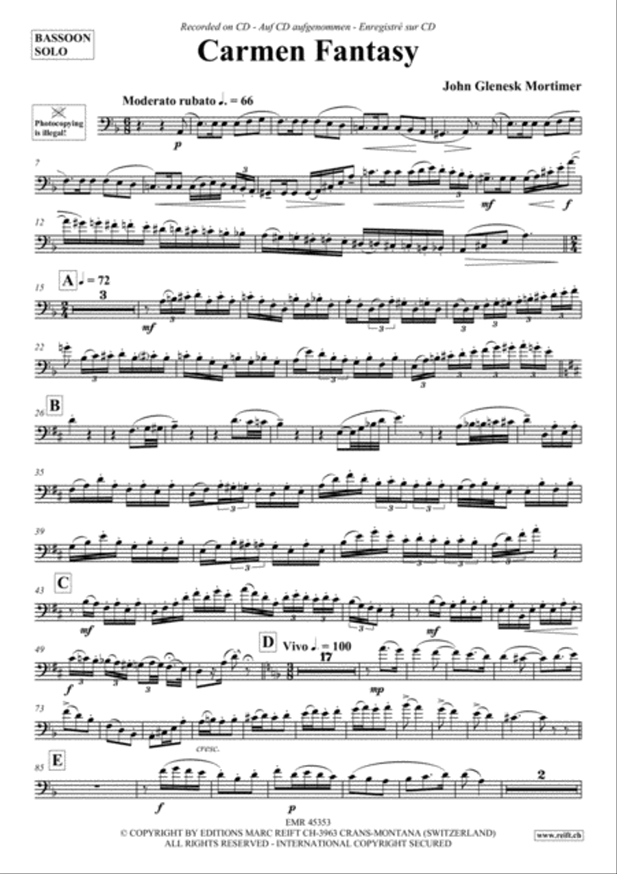 Carmen Fantasy Carmen Fantasy Bassoon Solo scores gallery preview page 2