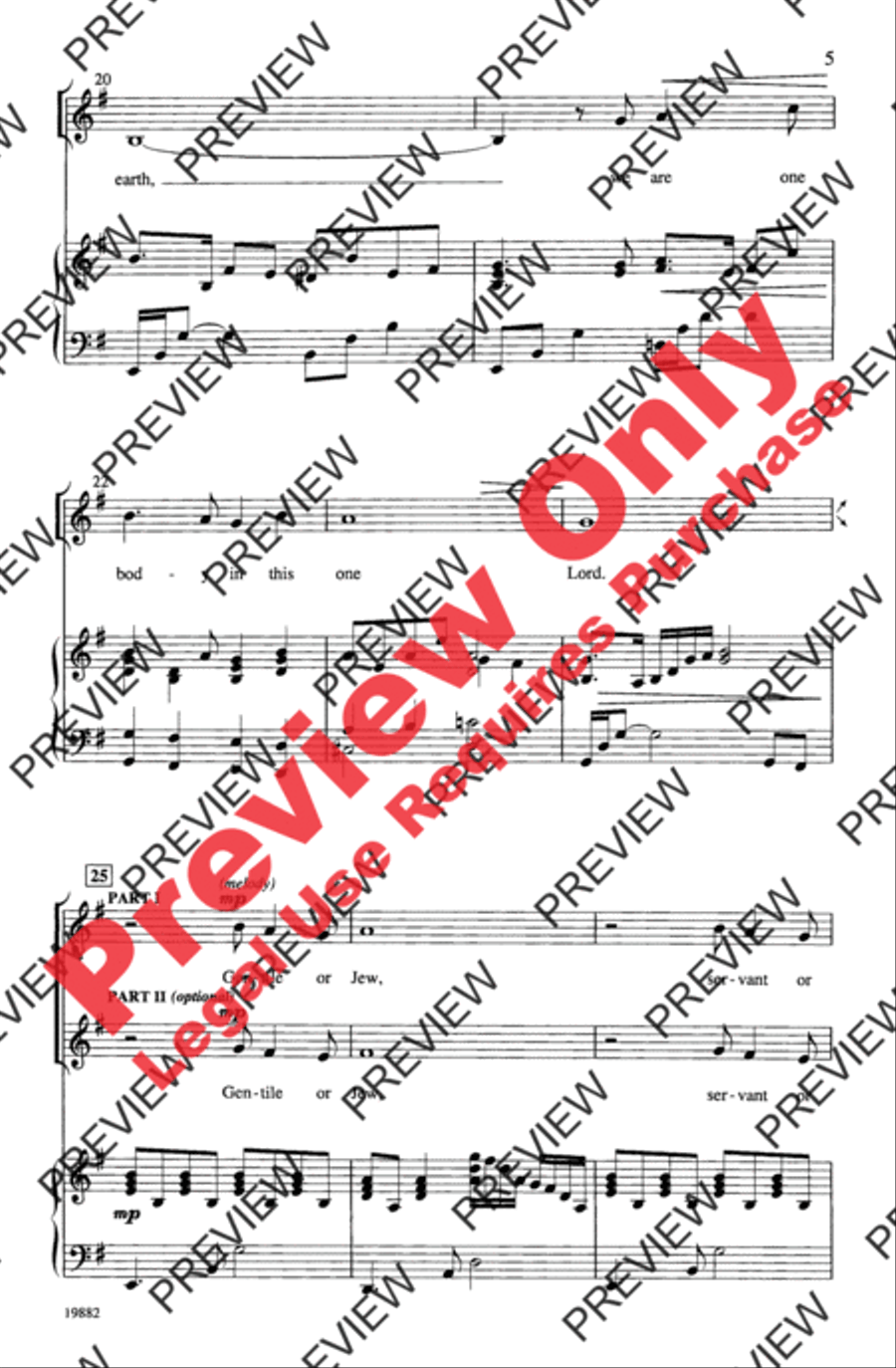 One Bread, One Body Unison Choir scores gallery preview page 5