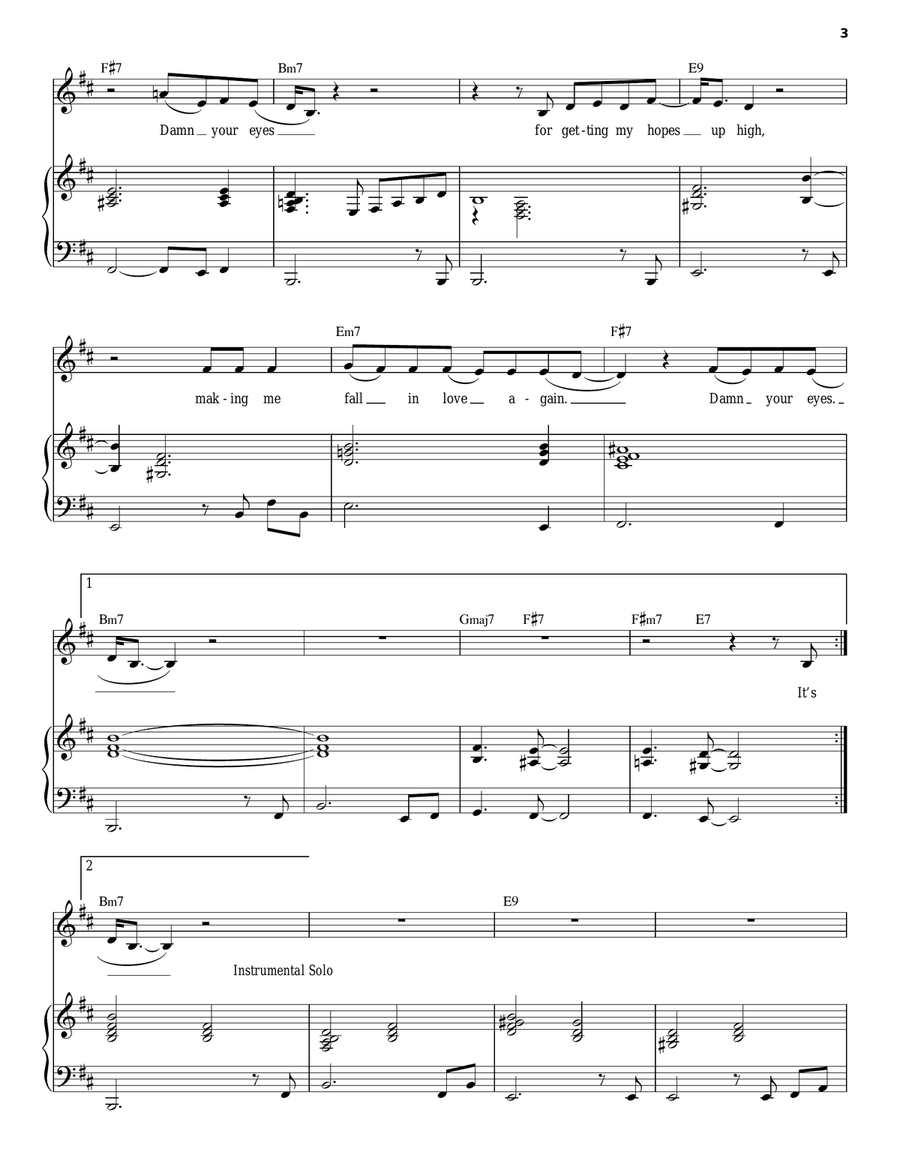 Damn Your Eyes Voice scores gallery preview page 3