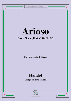 Book cover for Handel-Arioso,from Serse HWV 40 No.23,for Voice&Piano