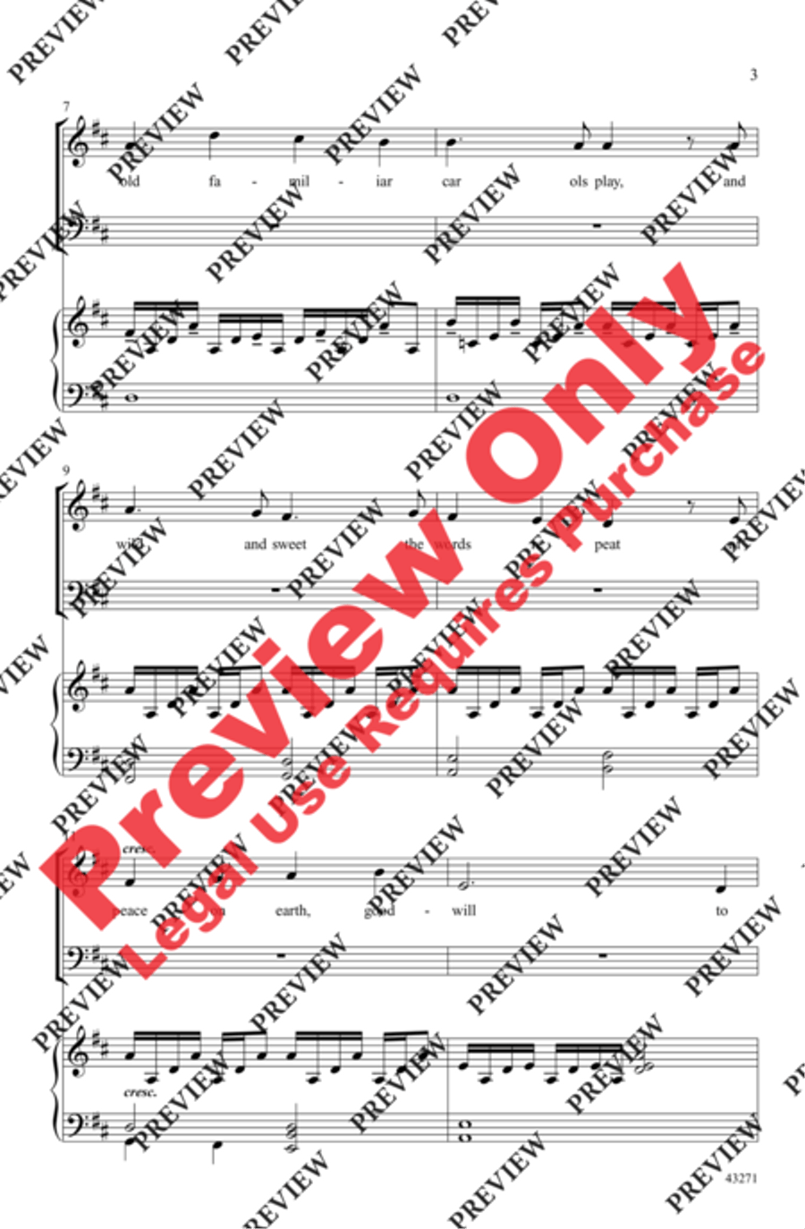I Heard the Bells on Christmas Day 3-Part scores gallery preview page 3