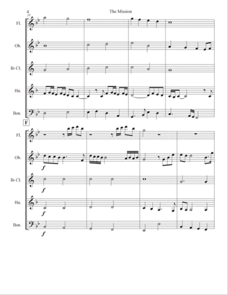 Gabriel's Oboe Gabriel's Oboe Woodwind Quintet scores gallery preview page 4