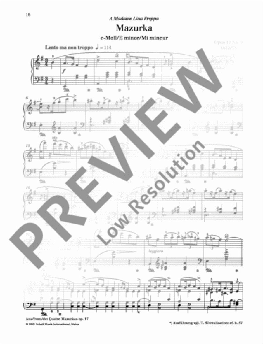 Mazurka E minor Mazurka E minor Piano Solo scores gallery preview page 2
