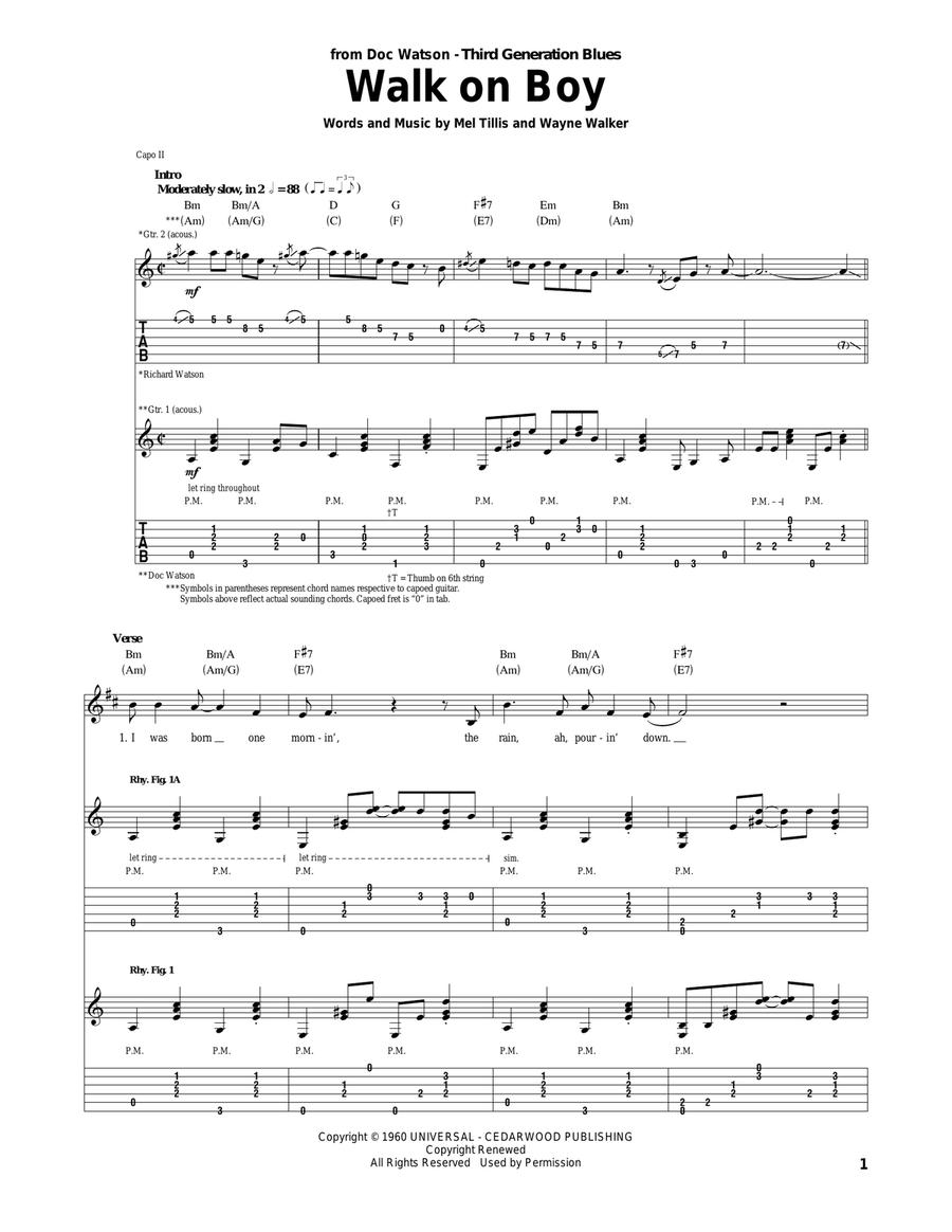 Walk On Boy Walk On Boy Acoustic Guitar scores gallery preview page 1