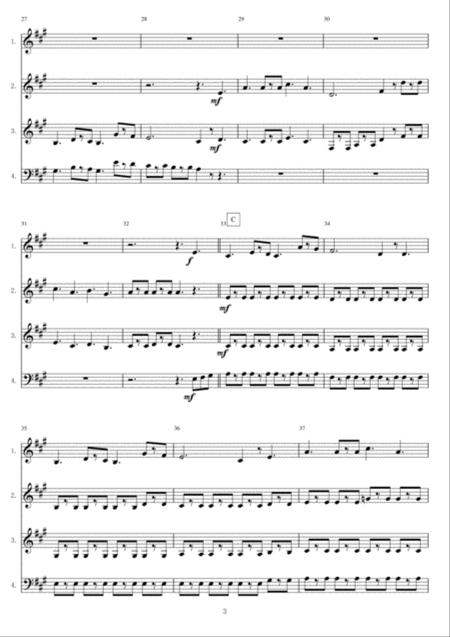 <Horn Quartet> Two Scandinavian Summer Songs Brass Ensemble scores gallery preview page 3