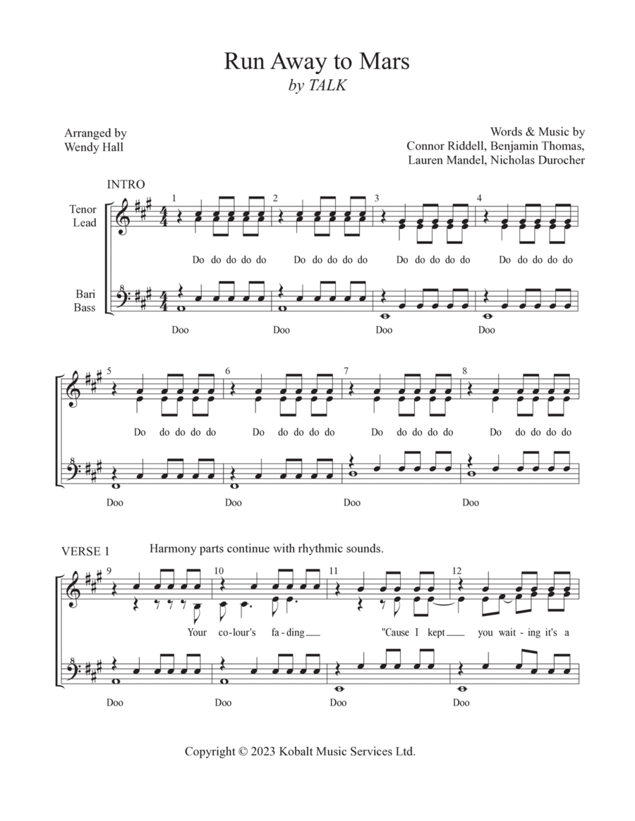Run Away To Mars Run Away To Mars SSAA scores gallery preview page 1