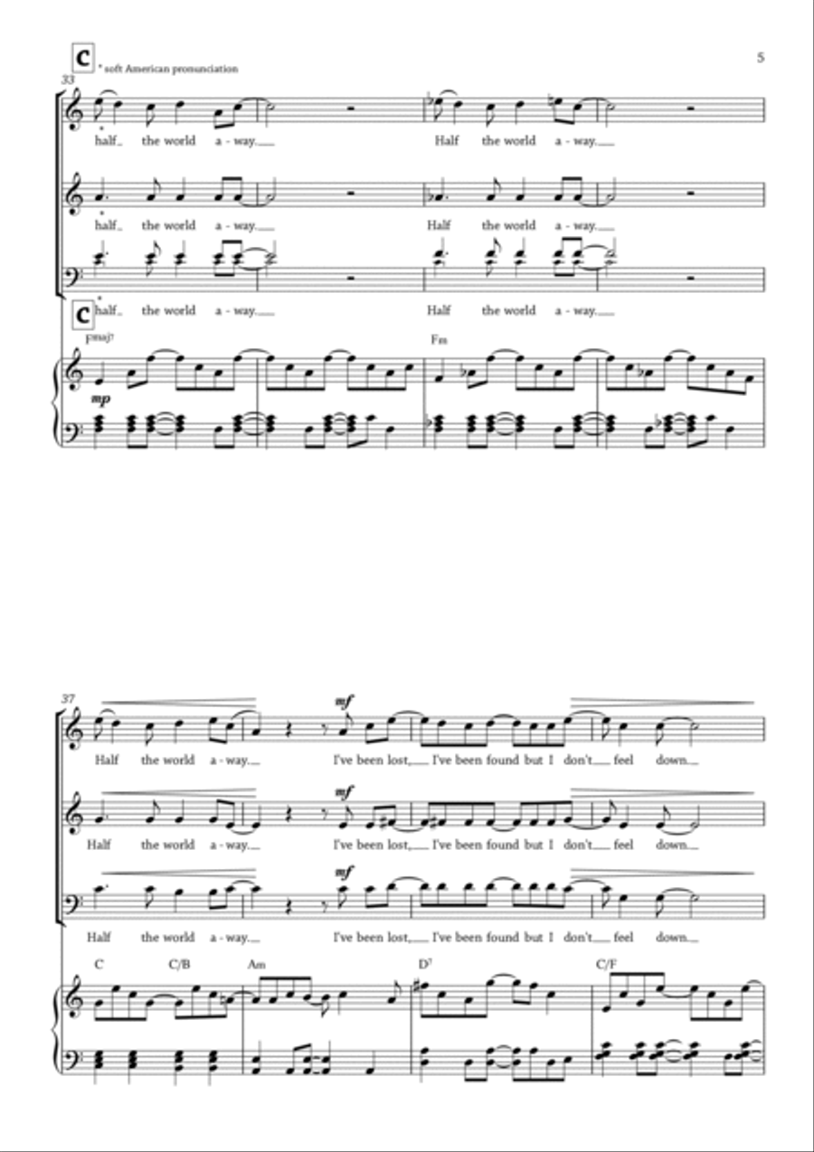Half The World Away Half The World Away 3-Part scores gallery preview page 5
