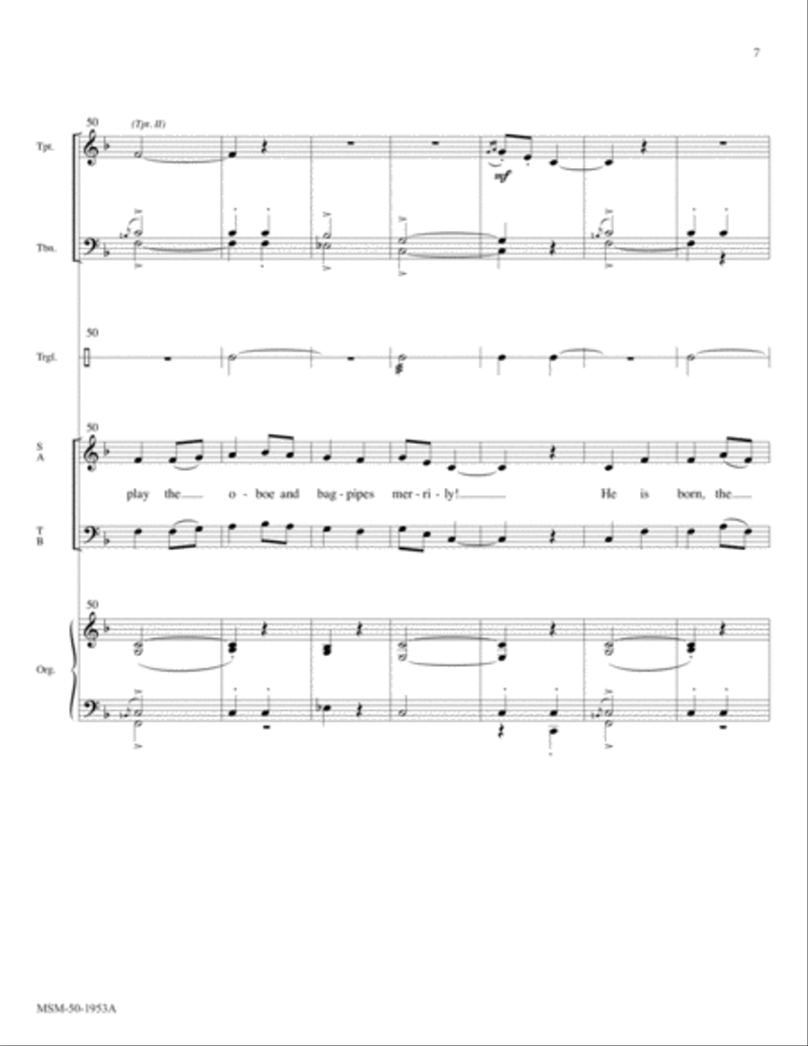 He Is Born (Downloadable Brass & Percussion Score) 4-Part scores gallery preview page 5