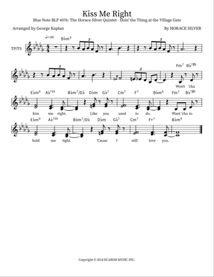 Kiss Me Right Kiss Me Right Piano scores gallery preview page 2