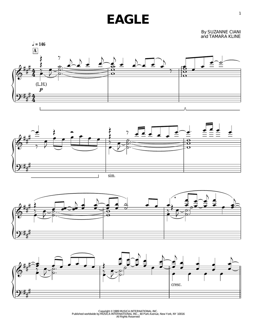 Eagle Piano Solo scores gallery preview page 1