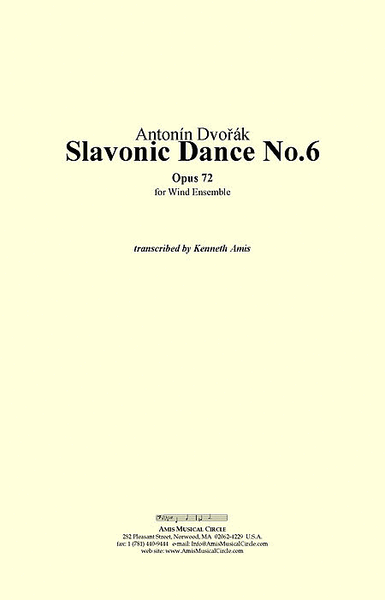Slavonic Dance No.6, Op.72 - CONDUCTOR'S SCORE ONLY image number null