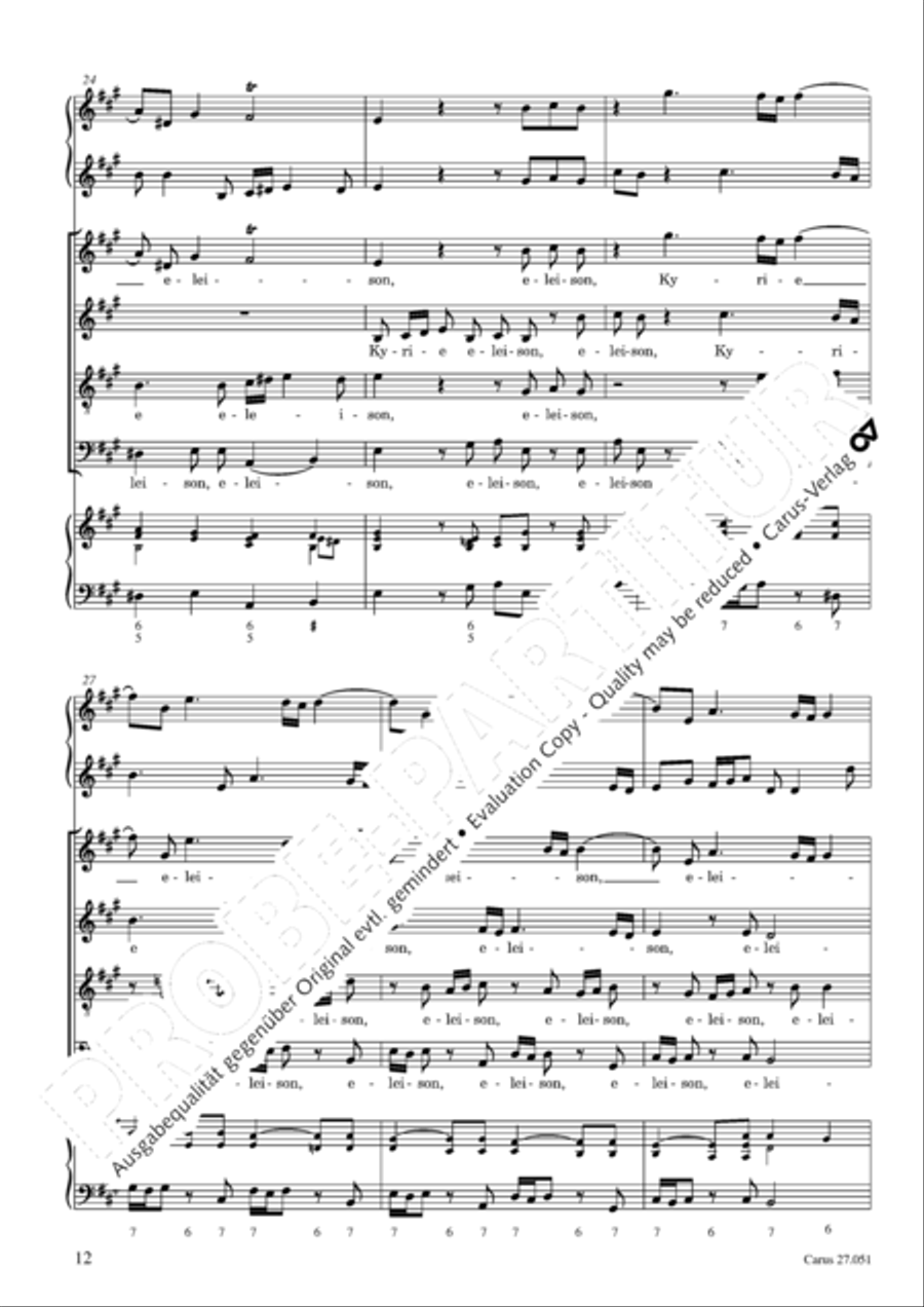 Missa in A Major 4-Part scores gallery preview page 13
