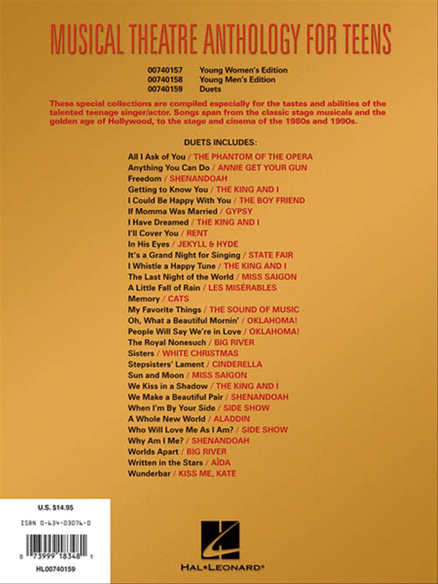 Musical Theatre Anthology for Teens Voice scores gallery preview page 2