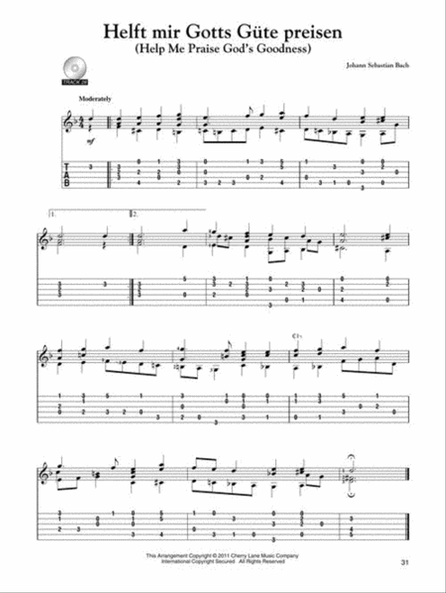 70 Bach Chorales for Easy Classical Guitar Acoustic Guitar scores gallery preview page 6
