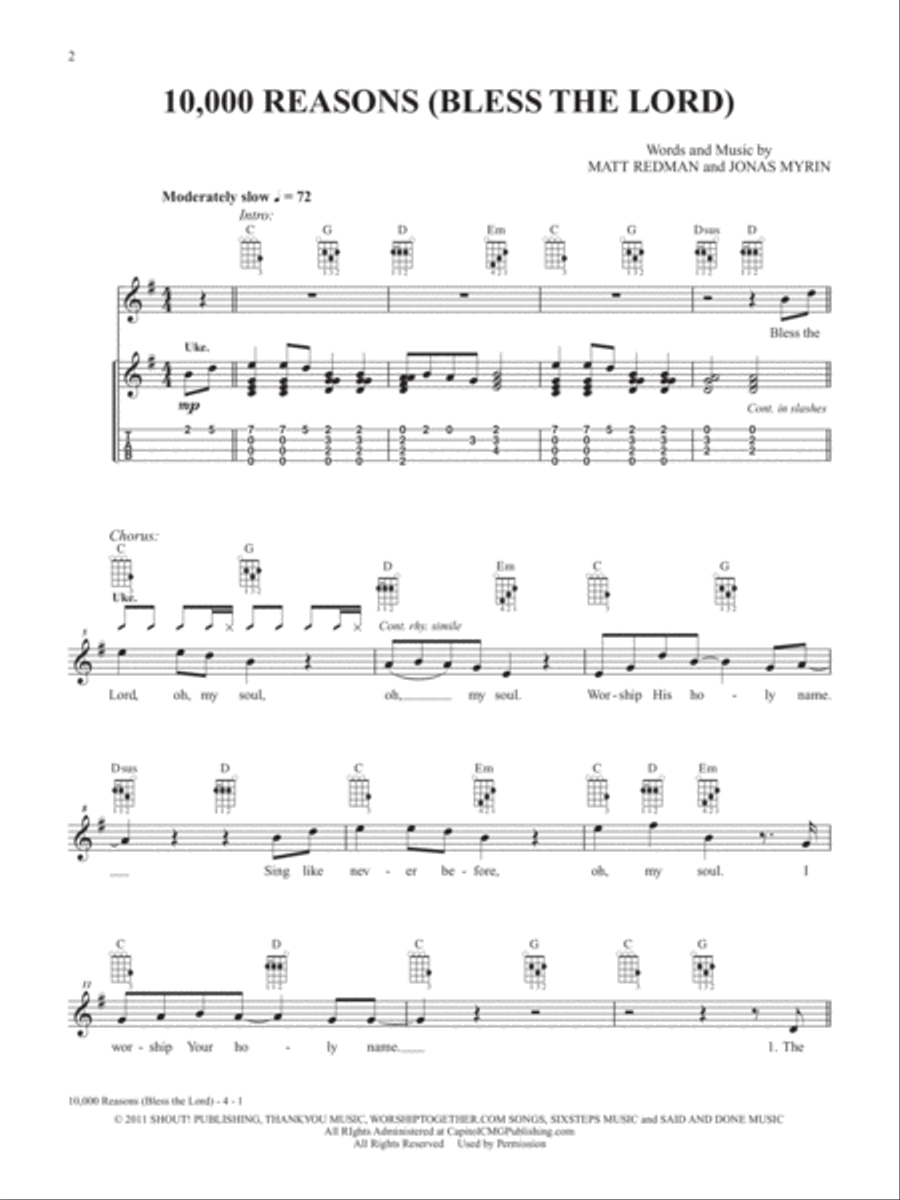 2015 Modern Christian Hits for Ukulele Ukulele scores gallery preview page 3