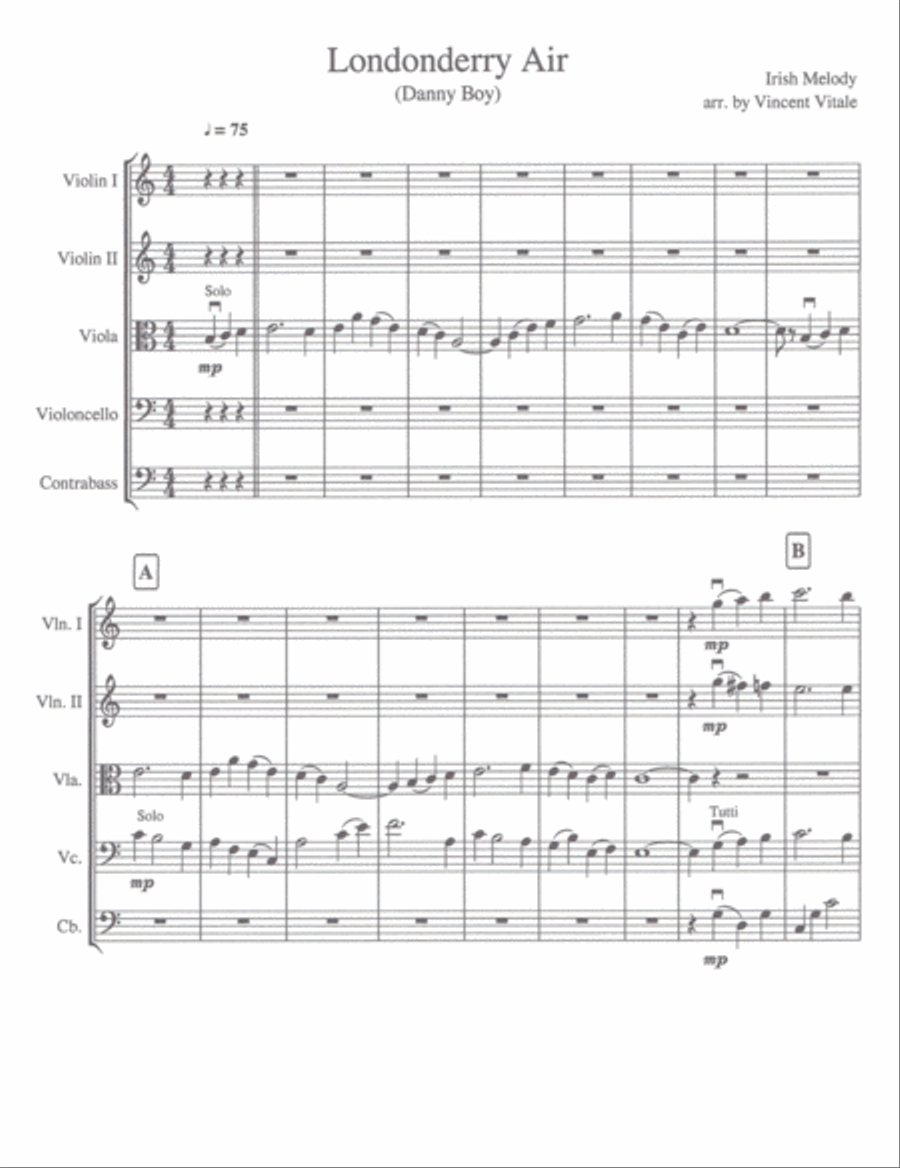 LONDONDERRY AIR (DANNY BOY) early intermediate String Orchestra scores gallery preview page 2
