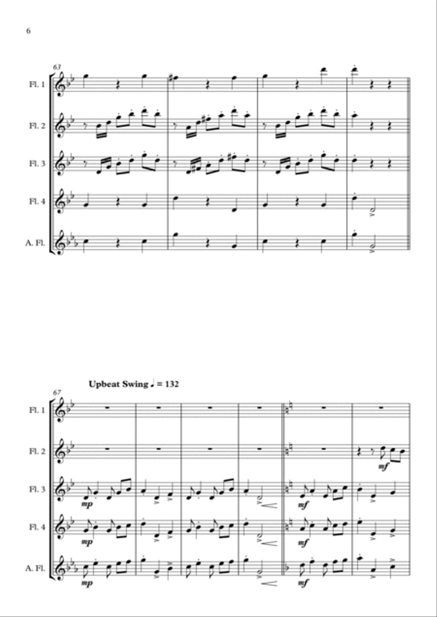 The House of the Rising Sun - for Flute Quartet Flute Quartet scores gallery preview page 6