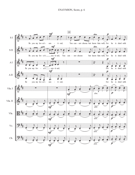 Endymion - SSAA with string orchestra - full score and parts image number null