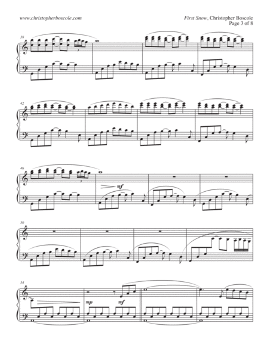 First Snow - Piano Solo by Christopher Boscole Piano Solo scores gallery preview page 3
