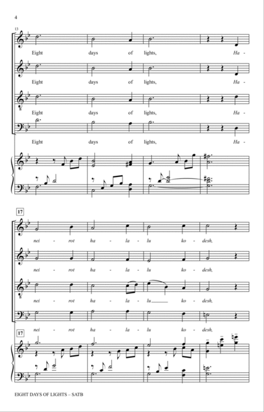 Eight Days Of Lights Eight Days Of Lights 4-Part scores gallery preview page 2