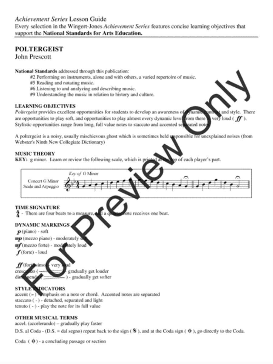 Poltergeist (Score) Concert Band scores gallery preview page 4