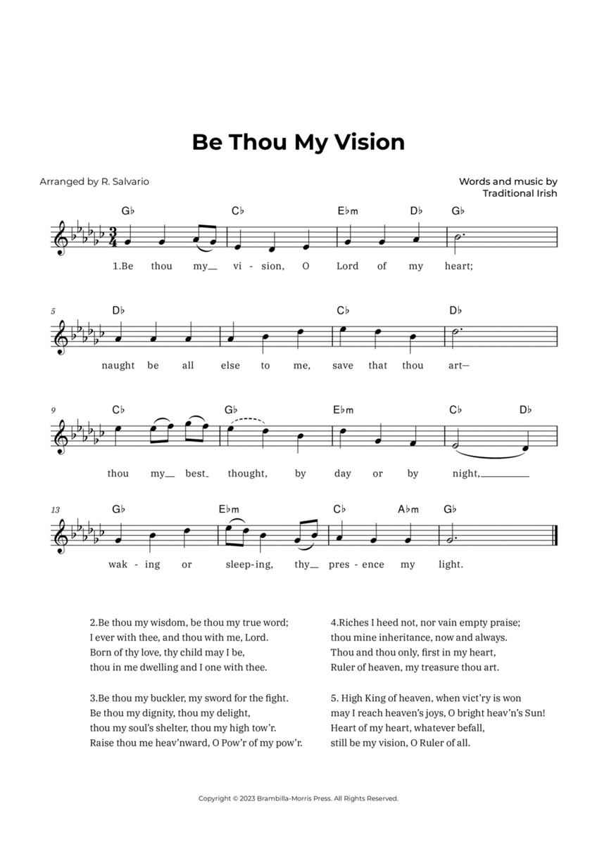 Be Thou My Vision (Key of G-Flat Major) image number null