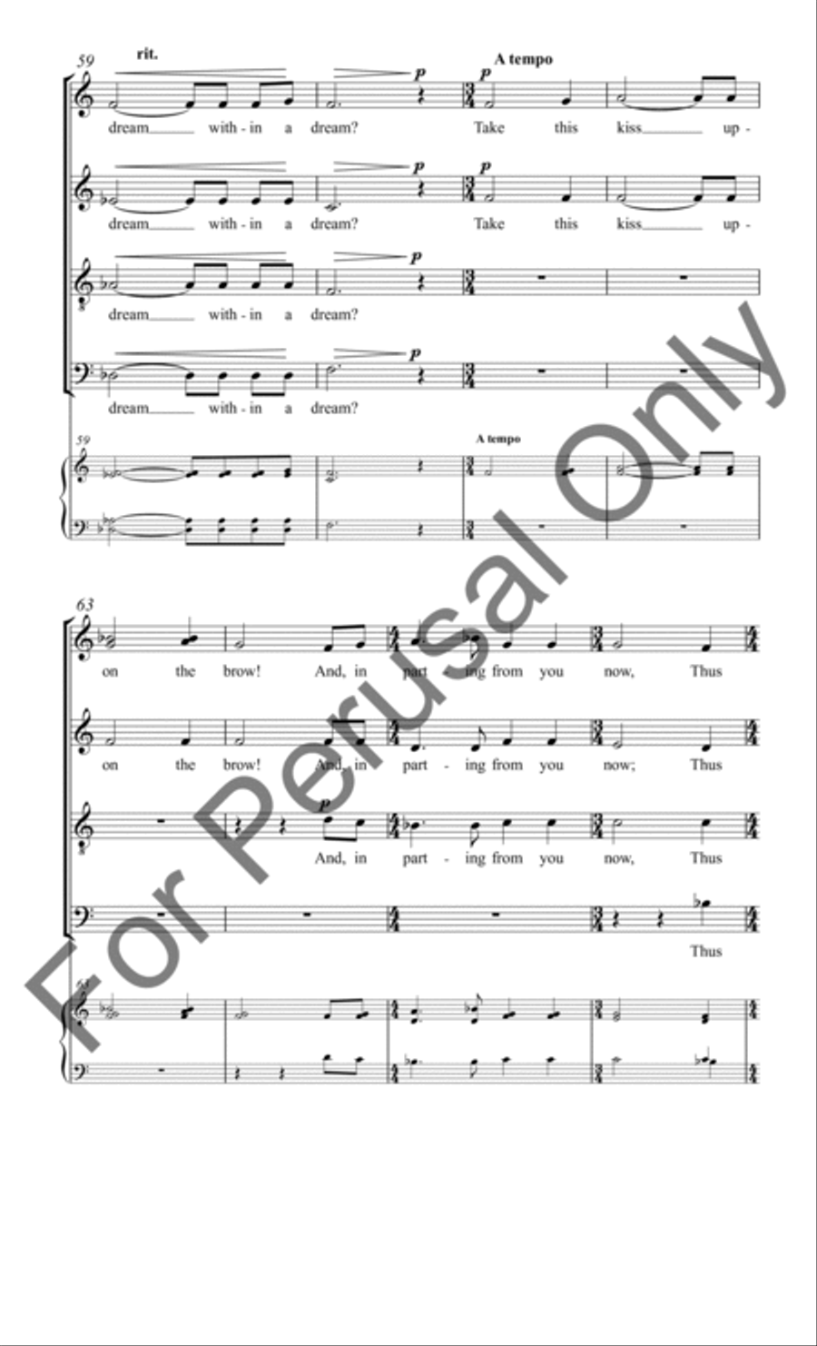 A Dream Within a Dream A Dream Within a Dream 4-Part scores gallery preview page 10