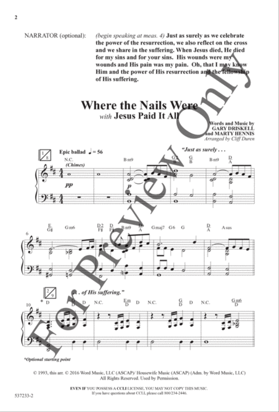 Where the Nails Were - Anthem 4-Part scores gallery preview page 2