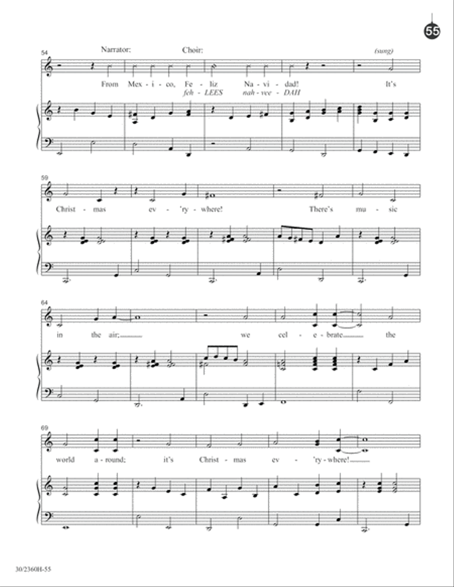 It's Christmas Everywhere! Unison Choir scores gallery preview page 56