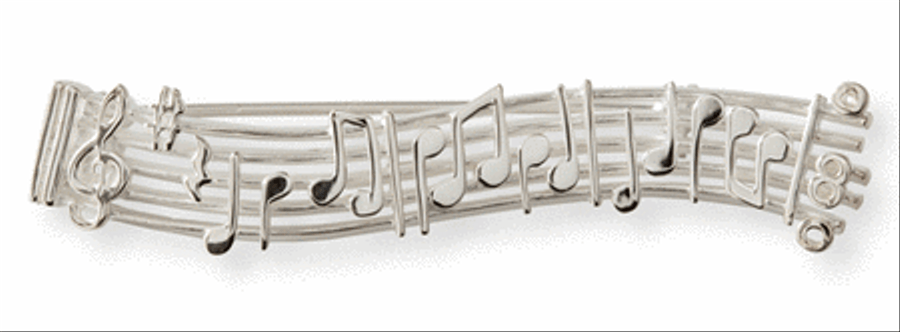 Silver brooch : notes staff Jewelry scores gallery preview page 1