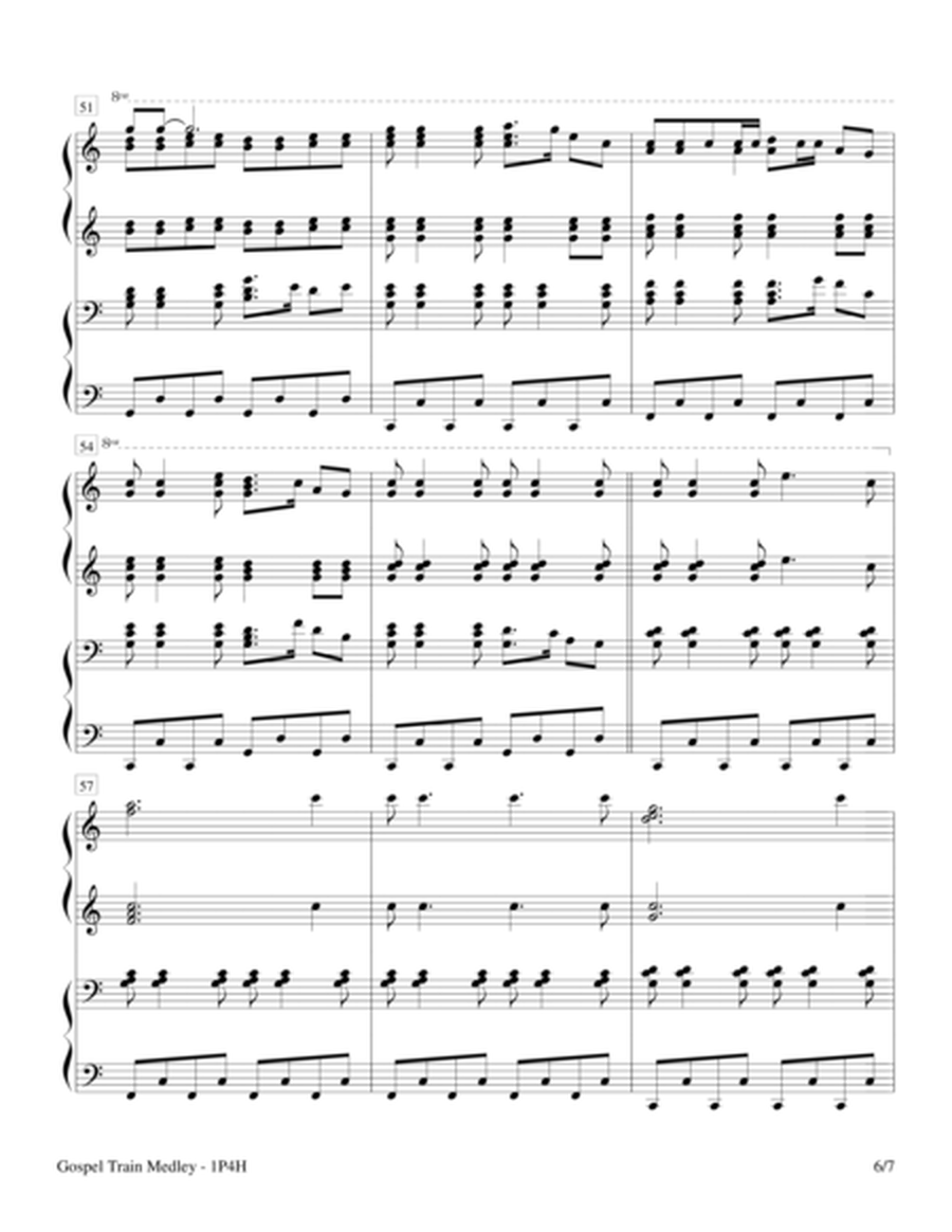 Gospel Train Medley (1 Piano, 4-Hands) image number null