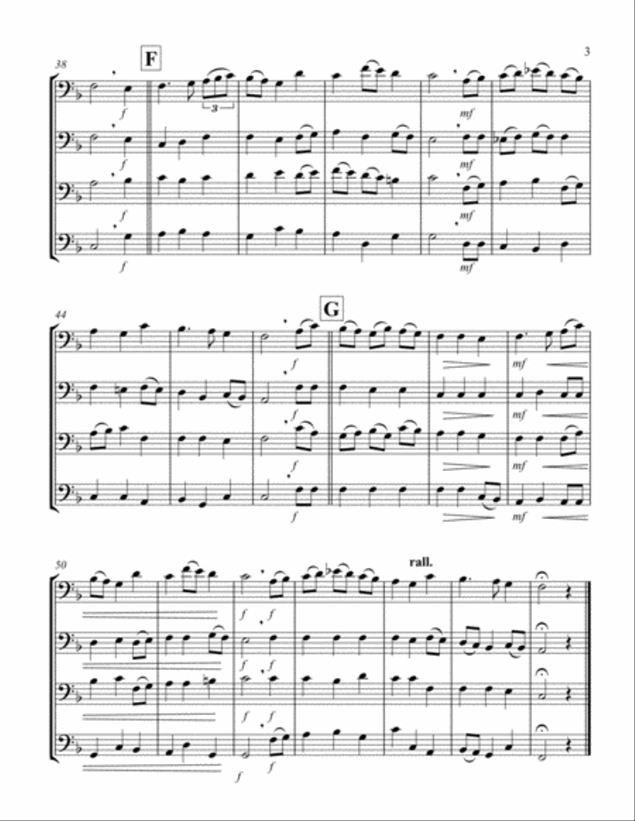 A Virgin Most Pure (Euphonium Quartet - Bass Clef) Brass Ensemble scores gallery preview page 3