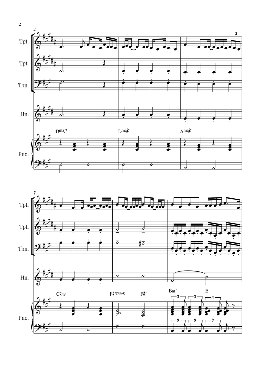Die With A Smile Brass Quartet scores gallery preview page 2