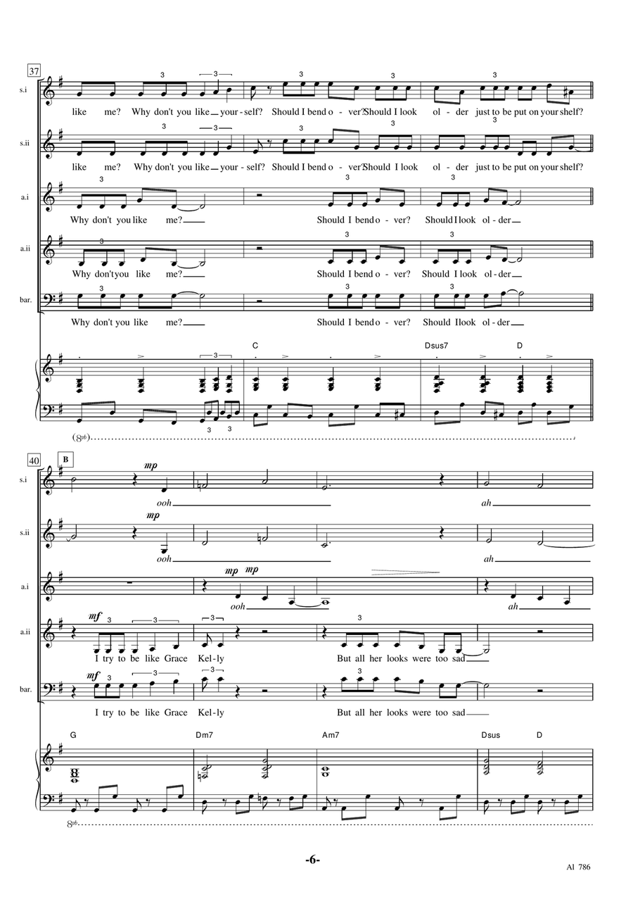Grace Kelly Choir scores gallery preview page 6