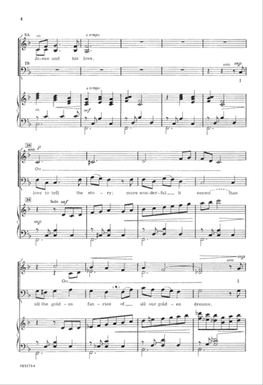 I Love to Tell the Story I Love to Tell the Story 4-Part scores gallery preview page 4