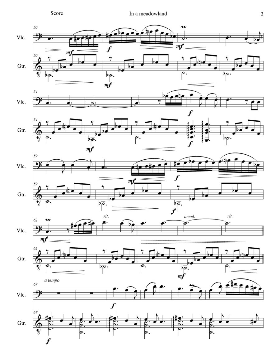 In a Meadowland for cello and guitar String Duet scores gallery preview page 3