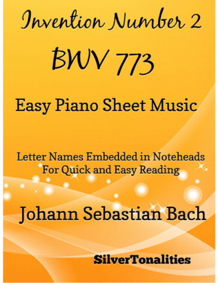 Book cover for Invention Number 2 BWV 773 Easy Piano Sheet Music