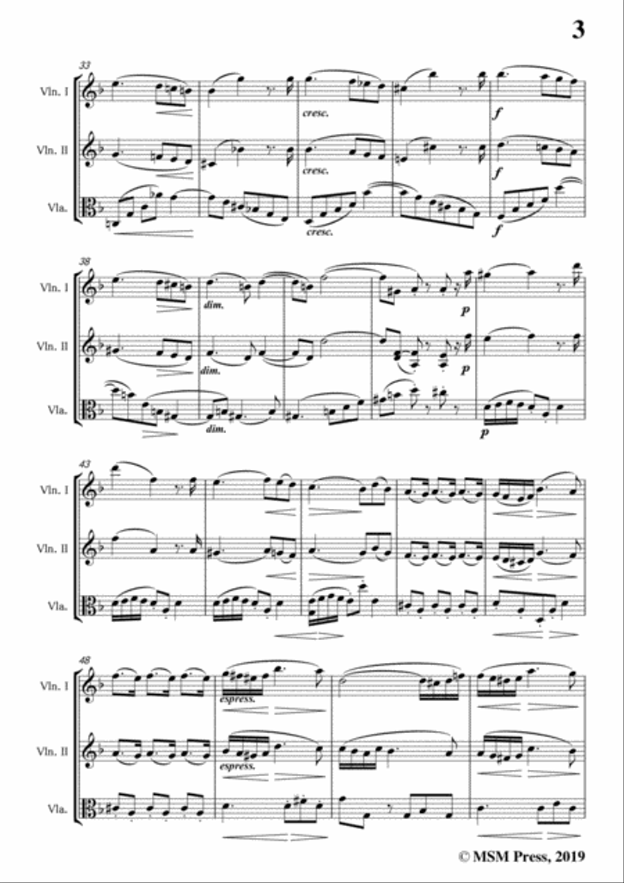Fuchs-Zweites Terzett(String Trio),Op.61 No.2,for 2Voilins&Viola String Duet scores gallery preview page 5