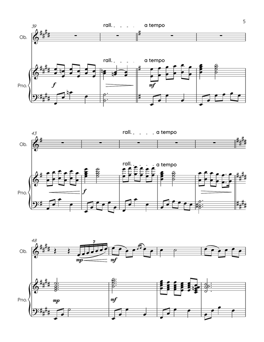COME BACK TO SORRENTO - oboe and piano Piano scores gallery preview page 5